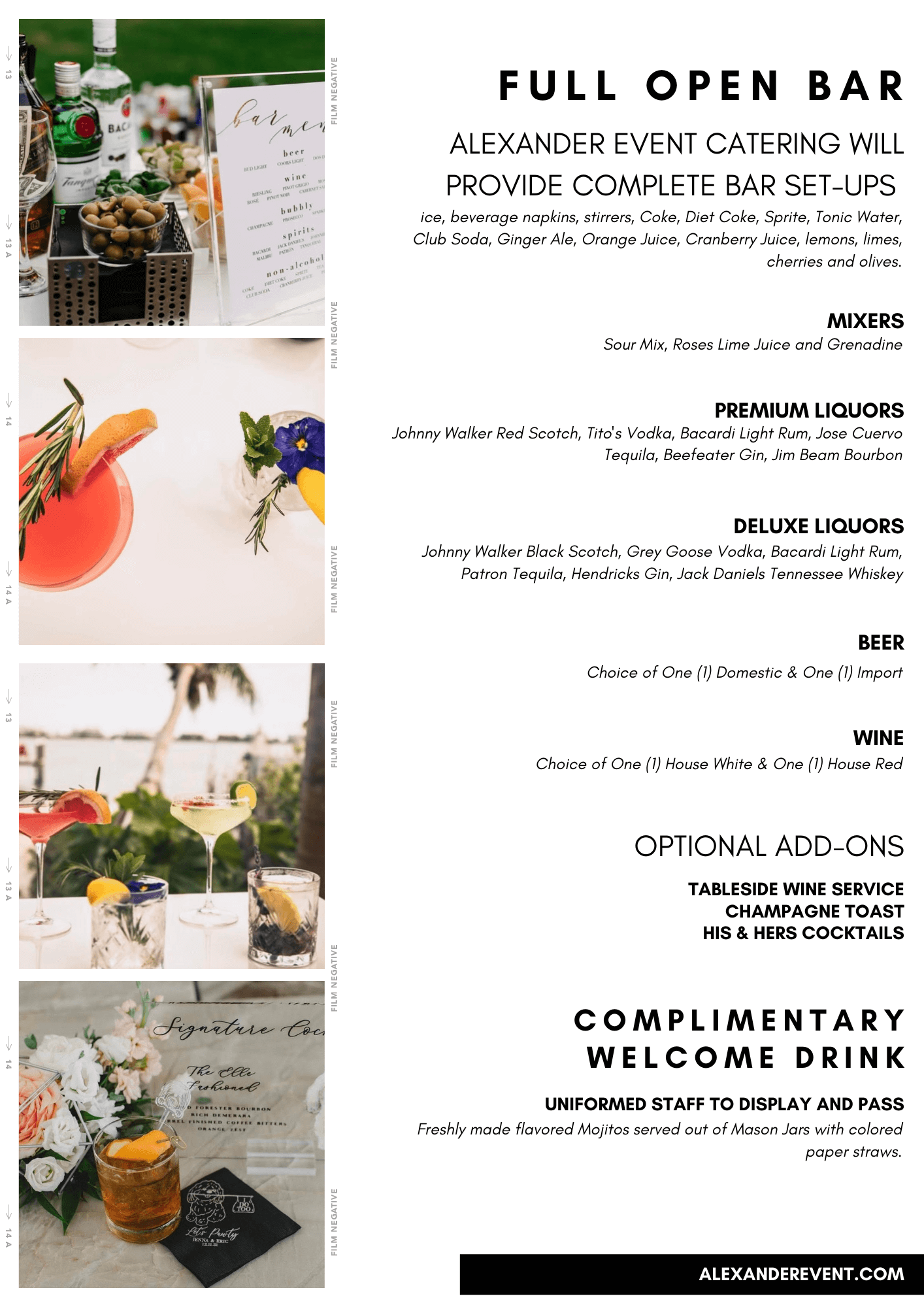 sample menu