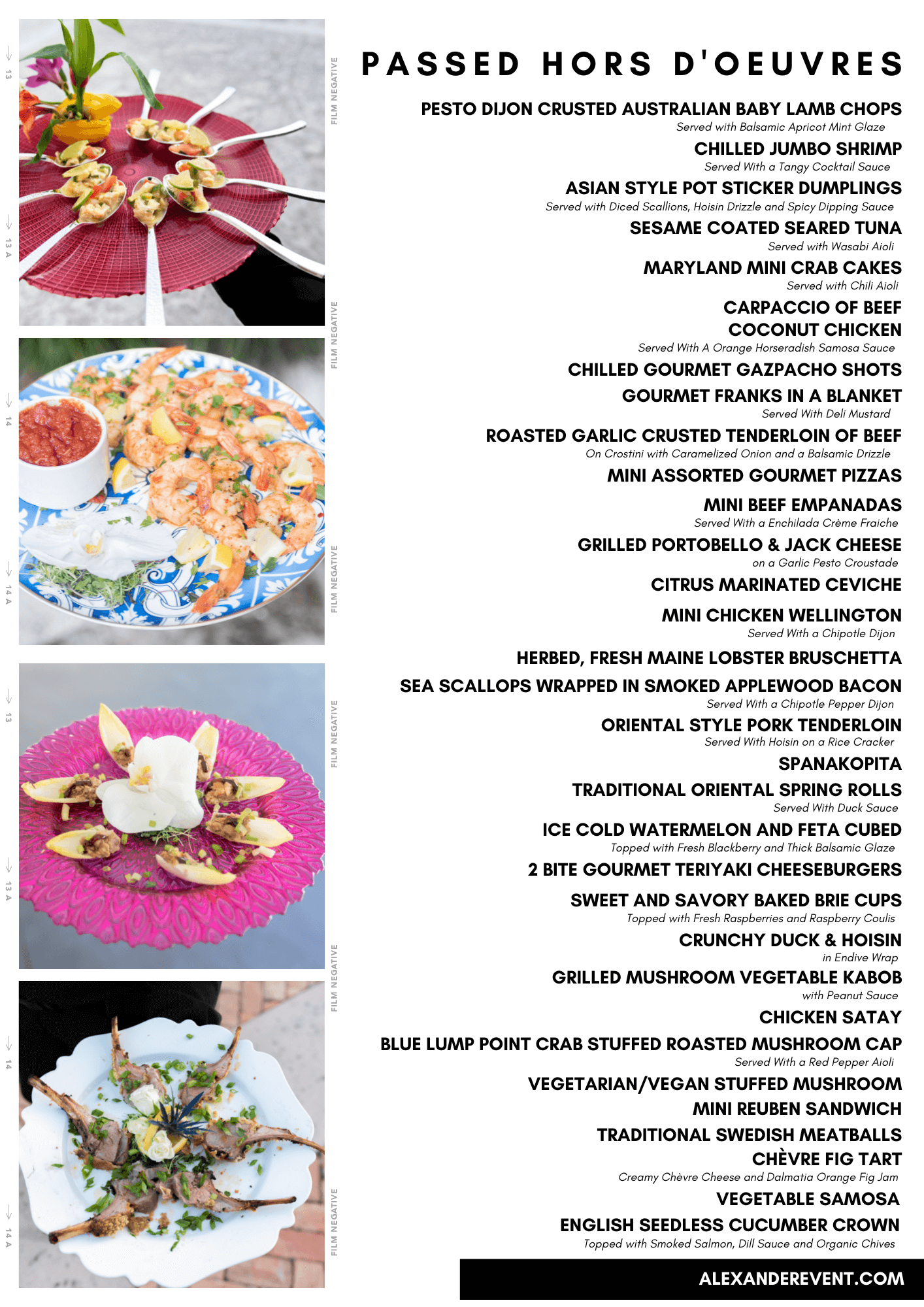 sample menu