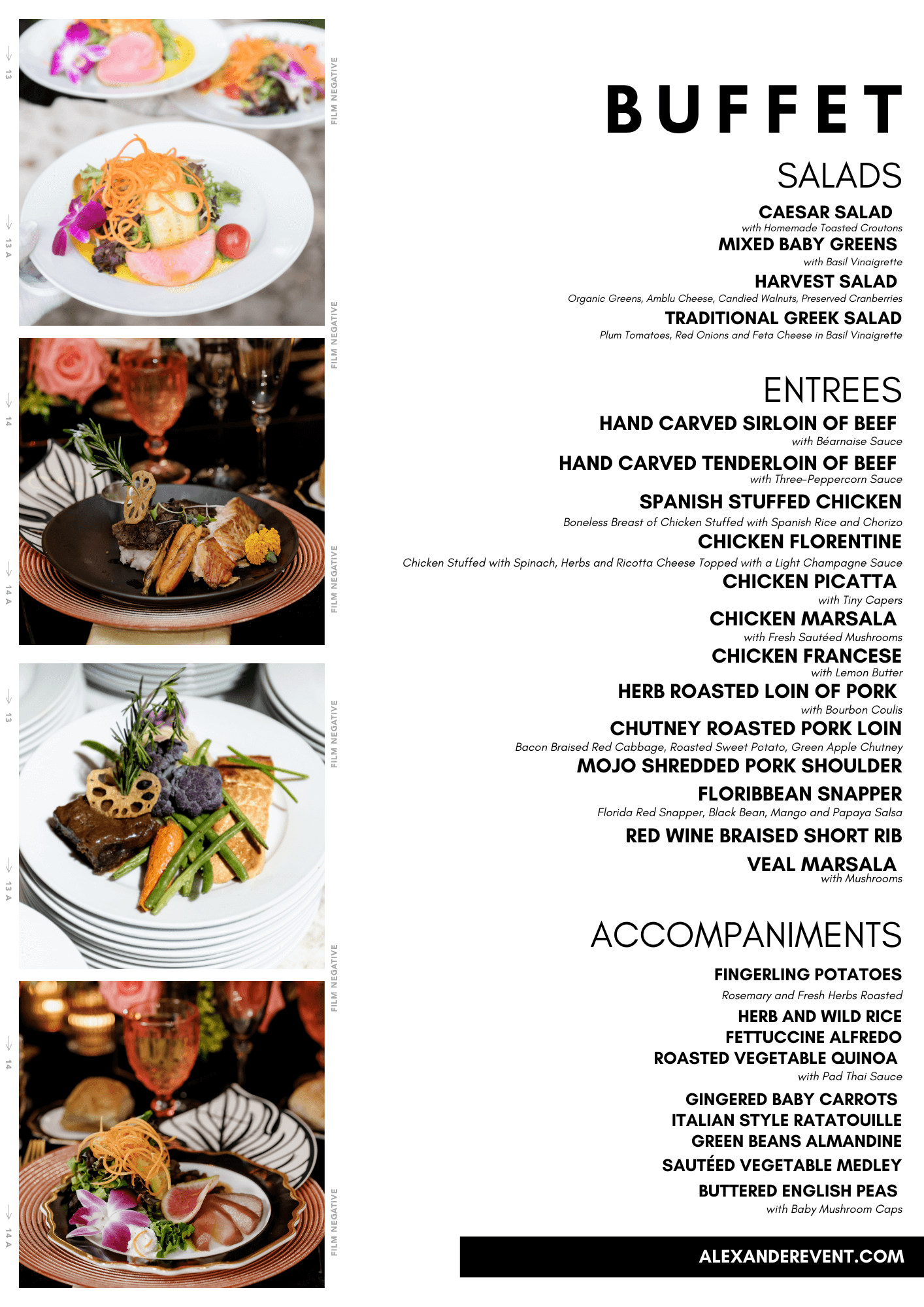 sample menu