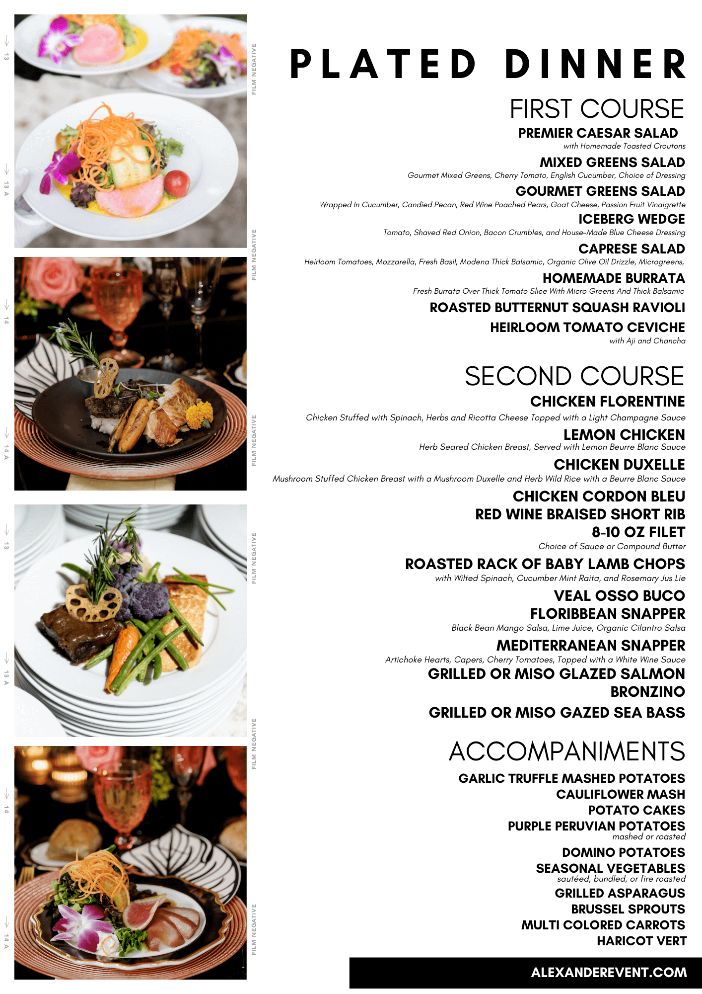 sample menu