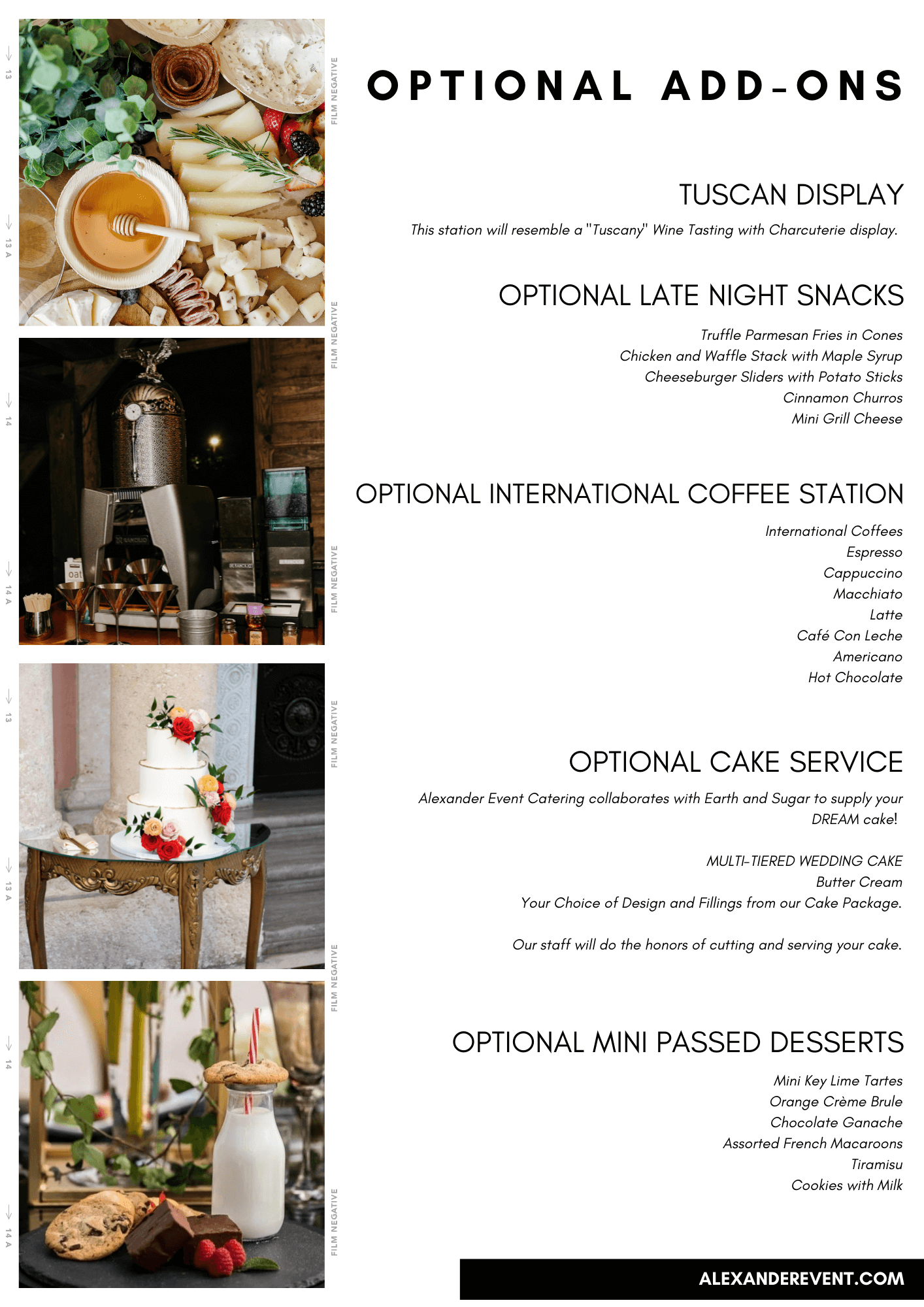 sample menu