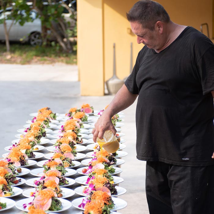 chef plating dishes